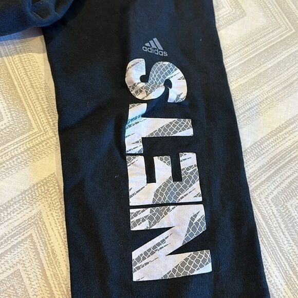 Adidas Boys Black Wide Leg NJ Nets Sweatpants - Picture 6 of 8